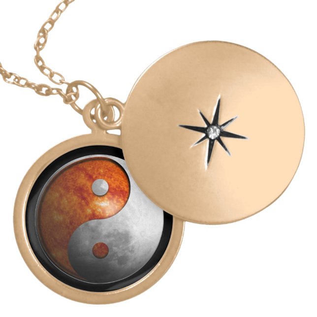 Sun and Moon Yin Yang Locket Necklace (Front)