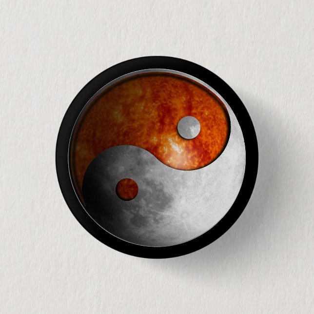 Sun and Moon Yin Yang Pinback Button (Front)