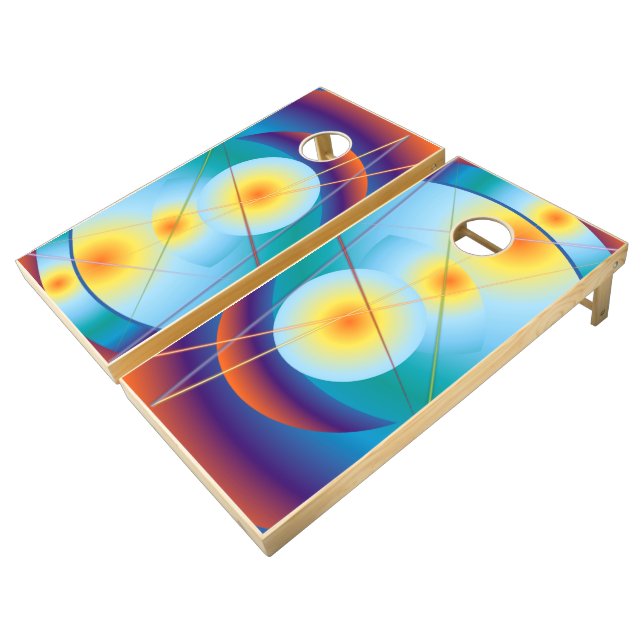 Sun and Moone Natural Wood Cornhold Set (Angled)