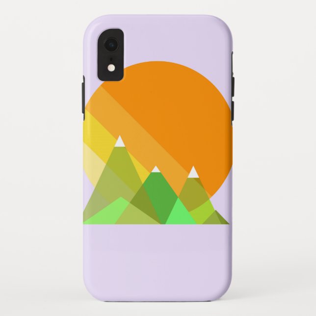 Sun and Mountains Vector Case-Mate iPhone Case (Back)