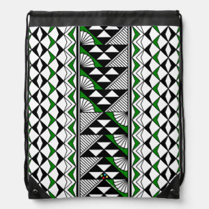 Sun and Rain in Green Drawstring Bag