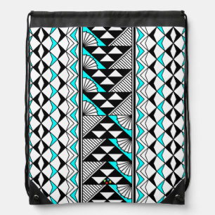 Sun and Rain in Turquoise Drawstring Bag