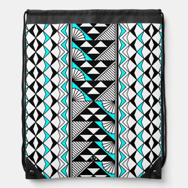 Sun and Rain in Turquoise Drawstring Bag (Front)