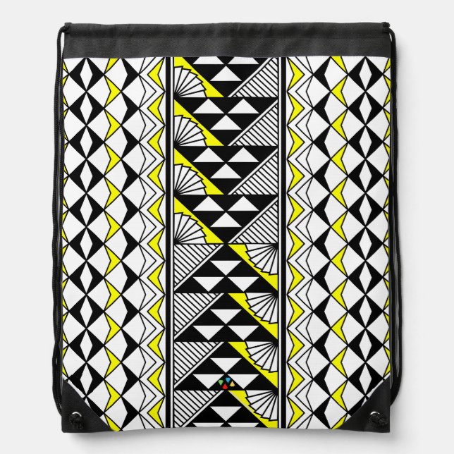 Sun and Rain in Yellow Drawstring Bag (Front)