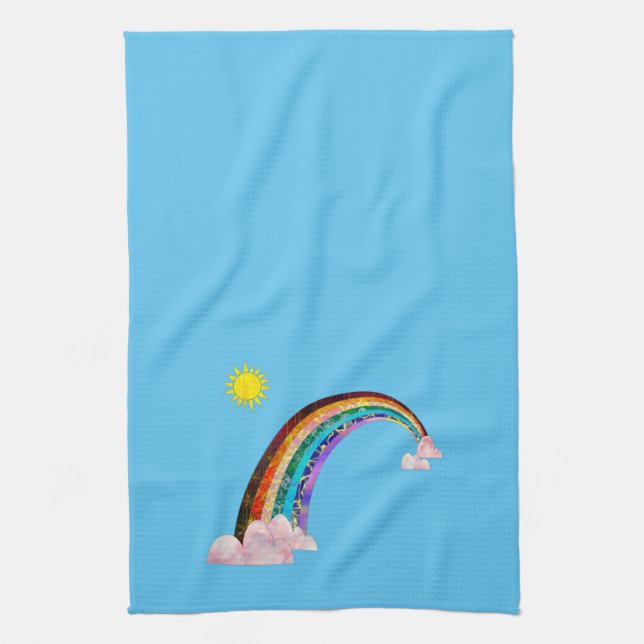 Sun and rainbow 2 kitchen towel (Vertical)