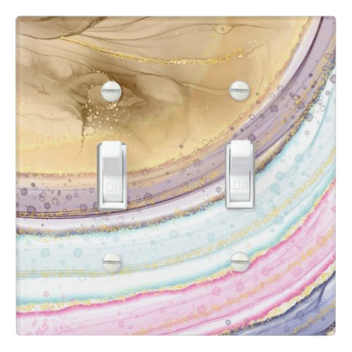 Sun and Rainbow Alcohol Ink  Light Switch Cover