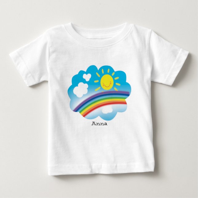 sun and rainbow, cartoon picture, personalized baby T-Shirt (Front)