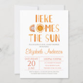 Sun and Rainbow-Here Comes The Sun-Baby Shower  Invitation (Front)
