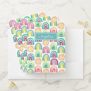 Sun and Rainbows Back to School Kids Pocket Folder