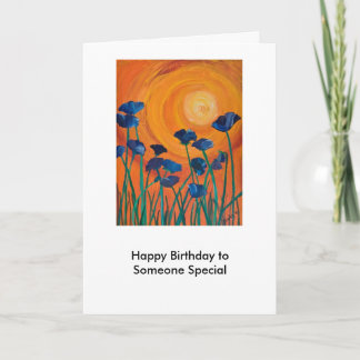 sun and red sky, Happy Birthday to Someone Special Card