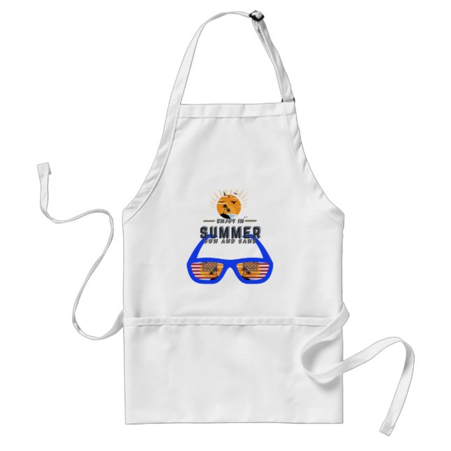 Sun and Sand in Summer Bliss Adult Apron (Front)