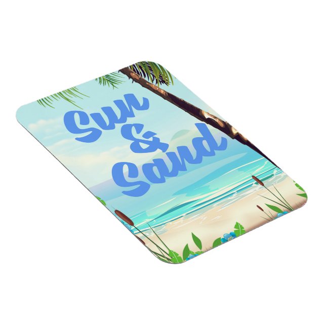 Sun and Sand inspirational quote cartoon poster la Magnet (Right Side)