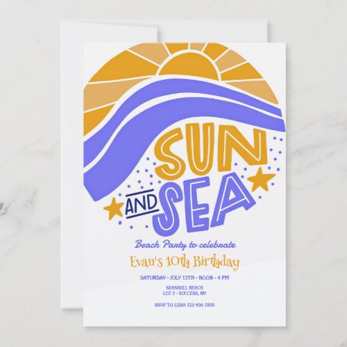 Sun and Sea Beach Party Invitation