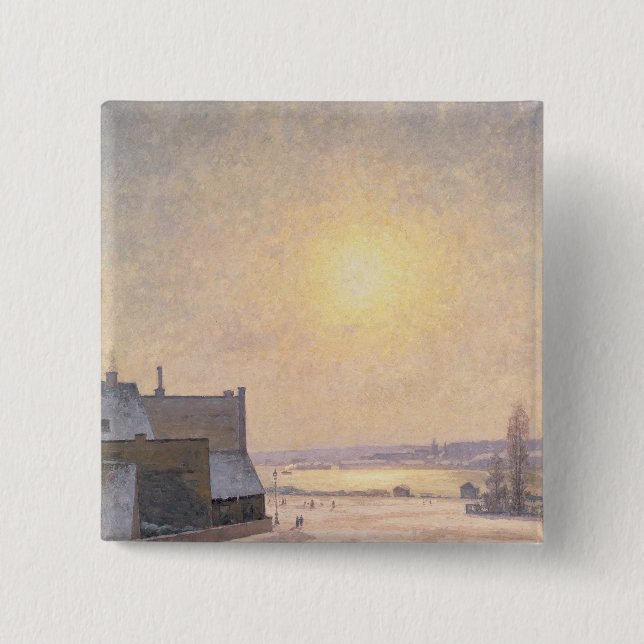 Sun and Snow, Scene from Stockholm Button (Front)