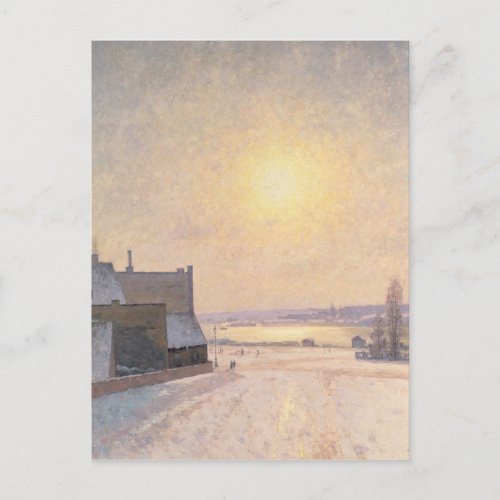 Sun and Snow Scene from Stockholm Postcard