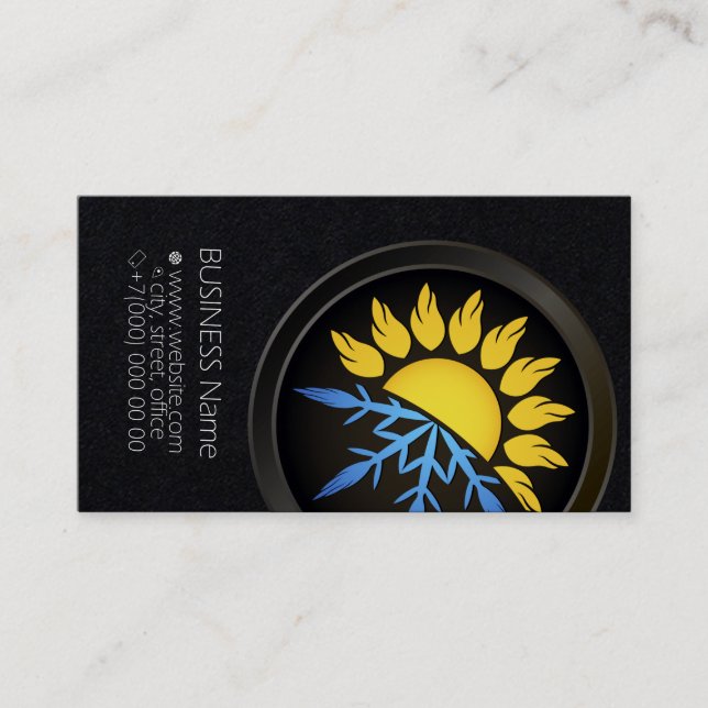 Sun and snowflake air conditioner business card (Front)