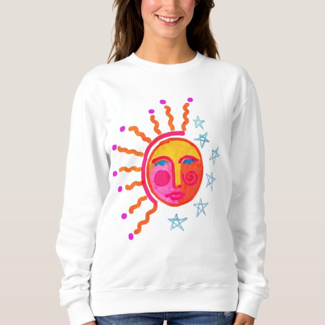 Sun and Stars Abstract Art to Wear Sweatshirt (Front)