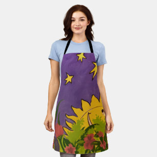 Sun and Stars Color Kitchen All-Over Print Apron