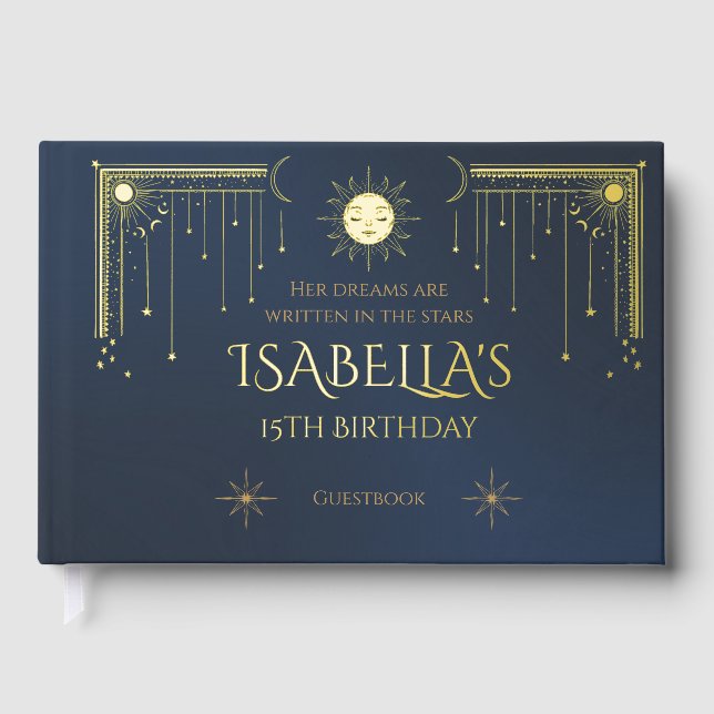 sun and stars foil guest book  (Front)
