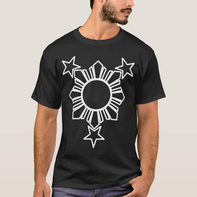 Sun and Stars Outline T-Shirt (Front)