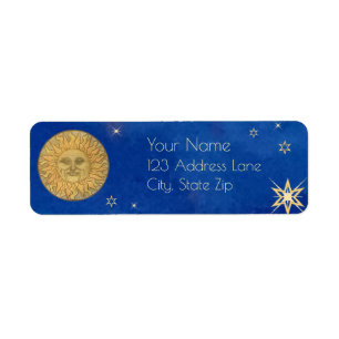 Sun and Stars Return Address Label