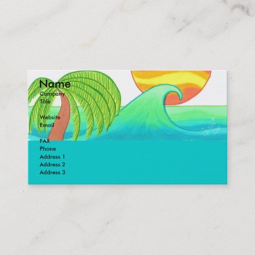 Customizable Sun and Surf Business Card Template