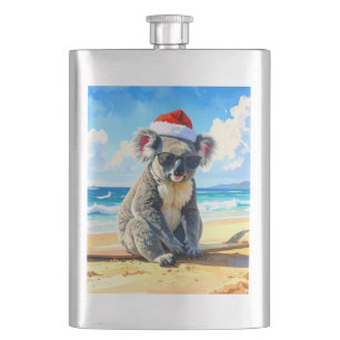 Sun and Surf Koala Santa Hat Flask