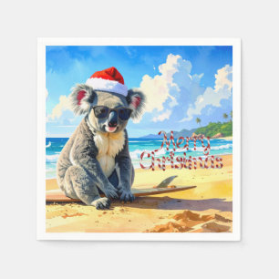Sun and Surf Koala Santa Hat Napkins
