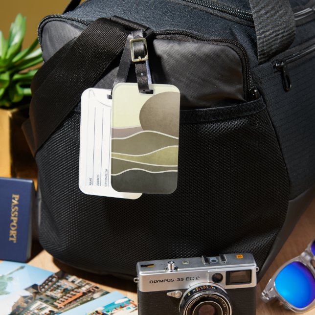 Sun and the mountains luggage tag (Front & Back)