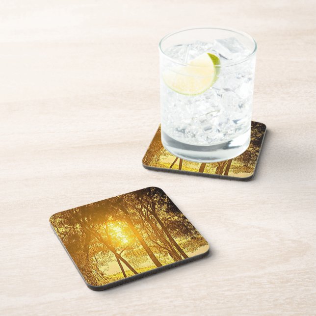 Sun and trees beverage coaster (Right Side)