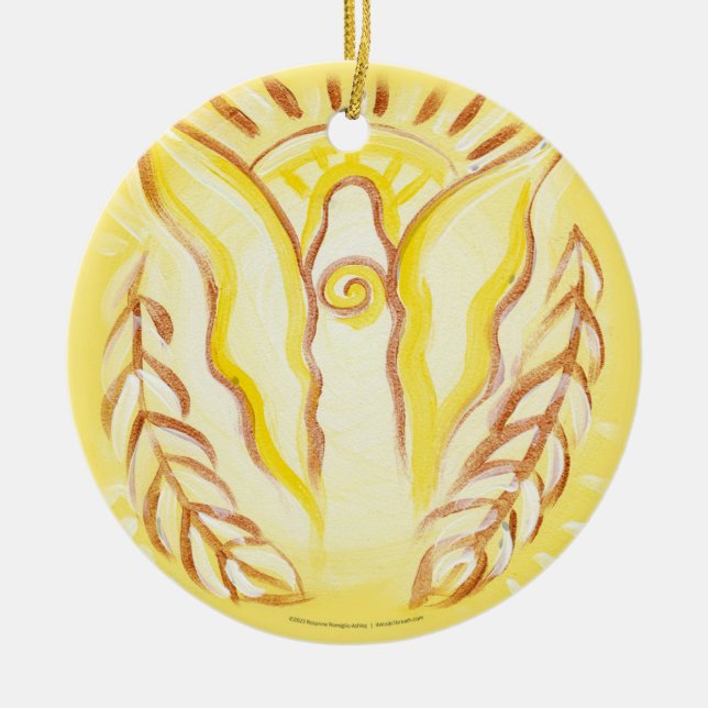 Sun Angel Ceramic Ornament (Front)