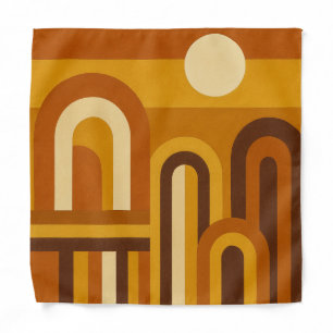 Sun & Arches Mid Century Modern Geometric Design Bandana