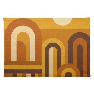 Sun & Arches Mid Century Modern Geometric Design Cloth Placemat