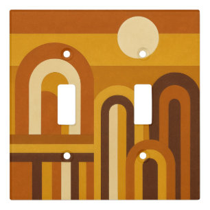 Sun & Arches Mid Century Modern Geometric Design Light Switch Cover