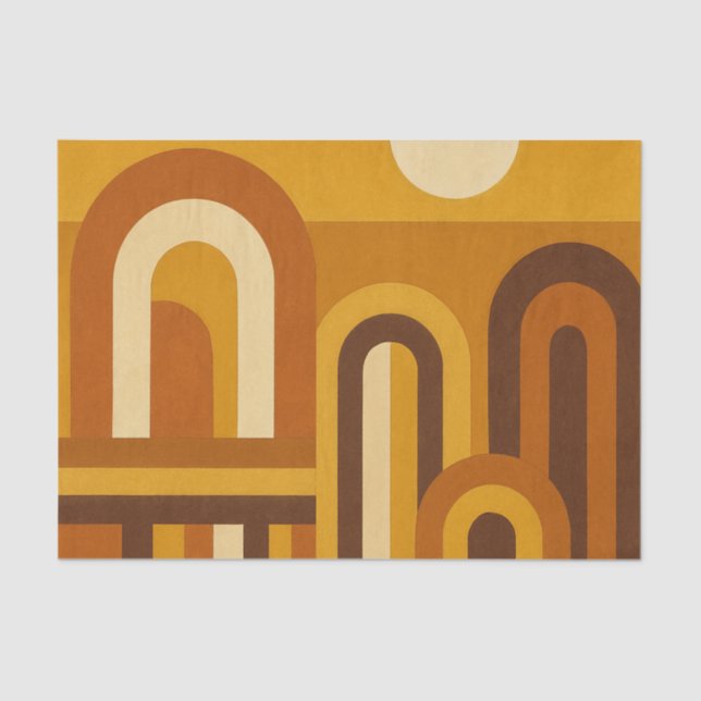 Sun & Arches Mid Century Modern Geometric Design Tissue Paper (Front)