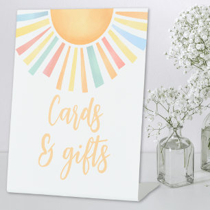 Sun Baby Shower Cards And Gifts Pedestal Sign