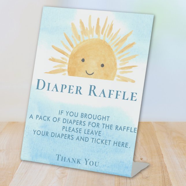 Sun Baby Shower Diaper Raffle  Pedestal Sign (Creator Uploaded)