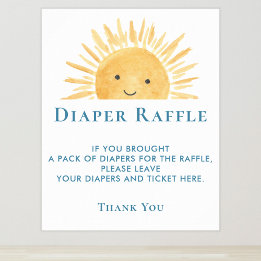Sun Baby Shower Diaper Raffle Sign