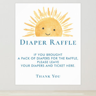 Sun Baby Shower Diaper Raffle Sign