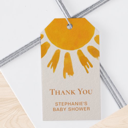 Sun Baby Shower Gift Tags