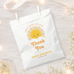 Sun Baby Shower Here Comes the Son Thank You Cloud Favor Bag
