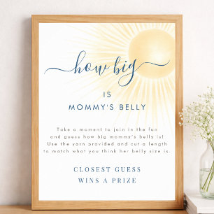 Sun Baby Shower How Many Big Is Mommy's Belly Sign