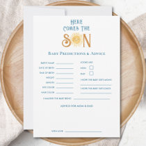 Sun Baby Shower Prediction & Advice Card