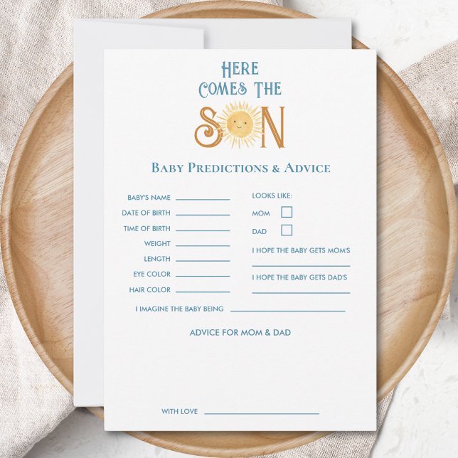 Sun Baby Shower Prediction & Advice Card (Creator Uploaded)