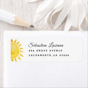 Sun  Baby Shower Return Address Label