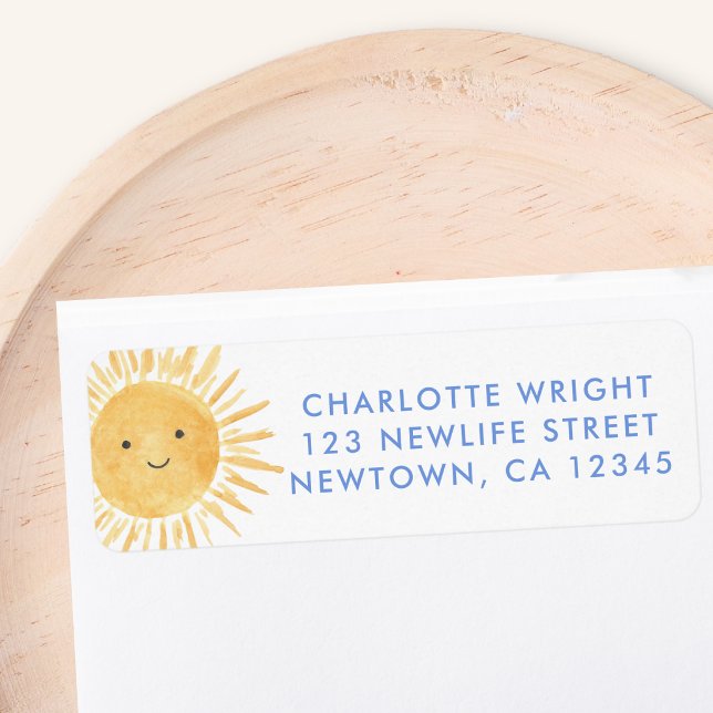 Sun Baby Shower Return Address Label (Creator Uploaded)