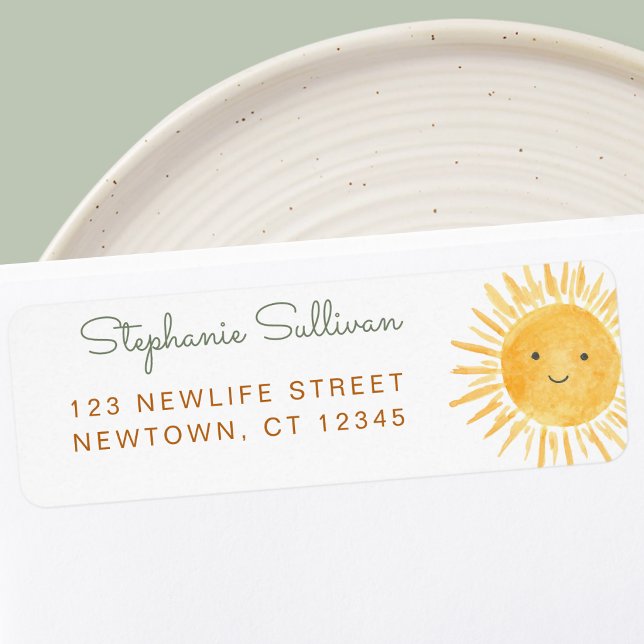 Sun Baby Shower Return Address Label (Creator Uploaded)