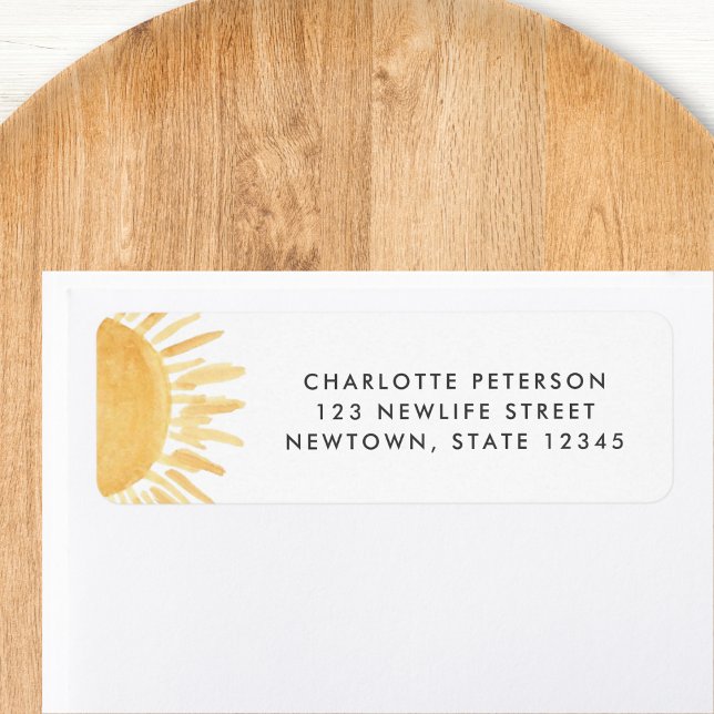 Sun Baby Shower Return Address Label (Creator Uploaded)