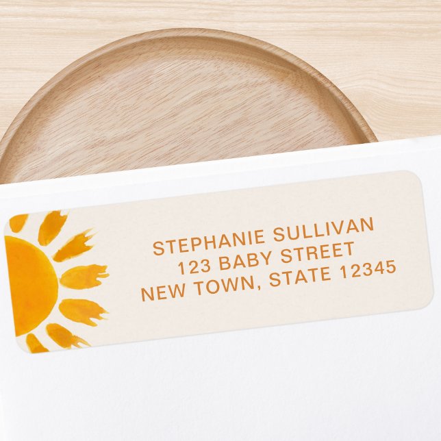 Sun Baby Shower Return Address  Label (Creator Uploaded)