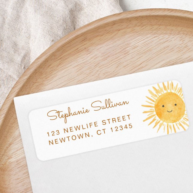 Sun Baby Shower Return Address Label (Creator Uploaded)